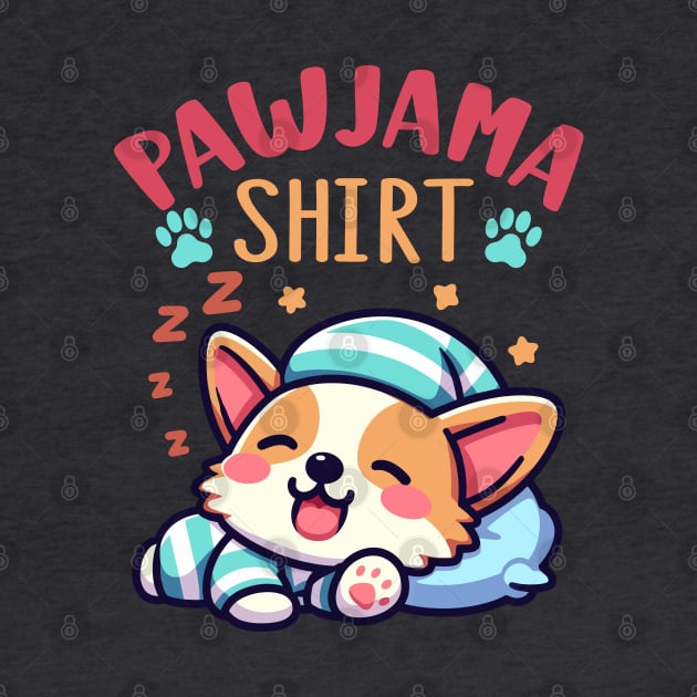 Pawjama Shirt Cute Sleeping Corgi Dog Funny Kawaii by Cuteness Klub